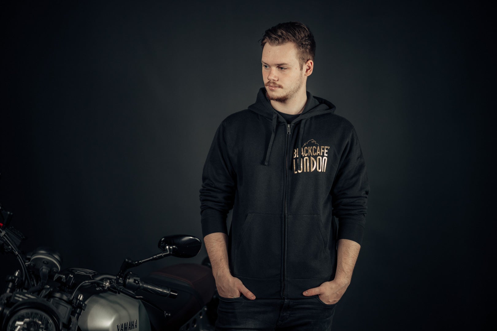 Black-Cafe London Classic Zip Hoodie black/gold L Figure 3