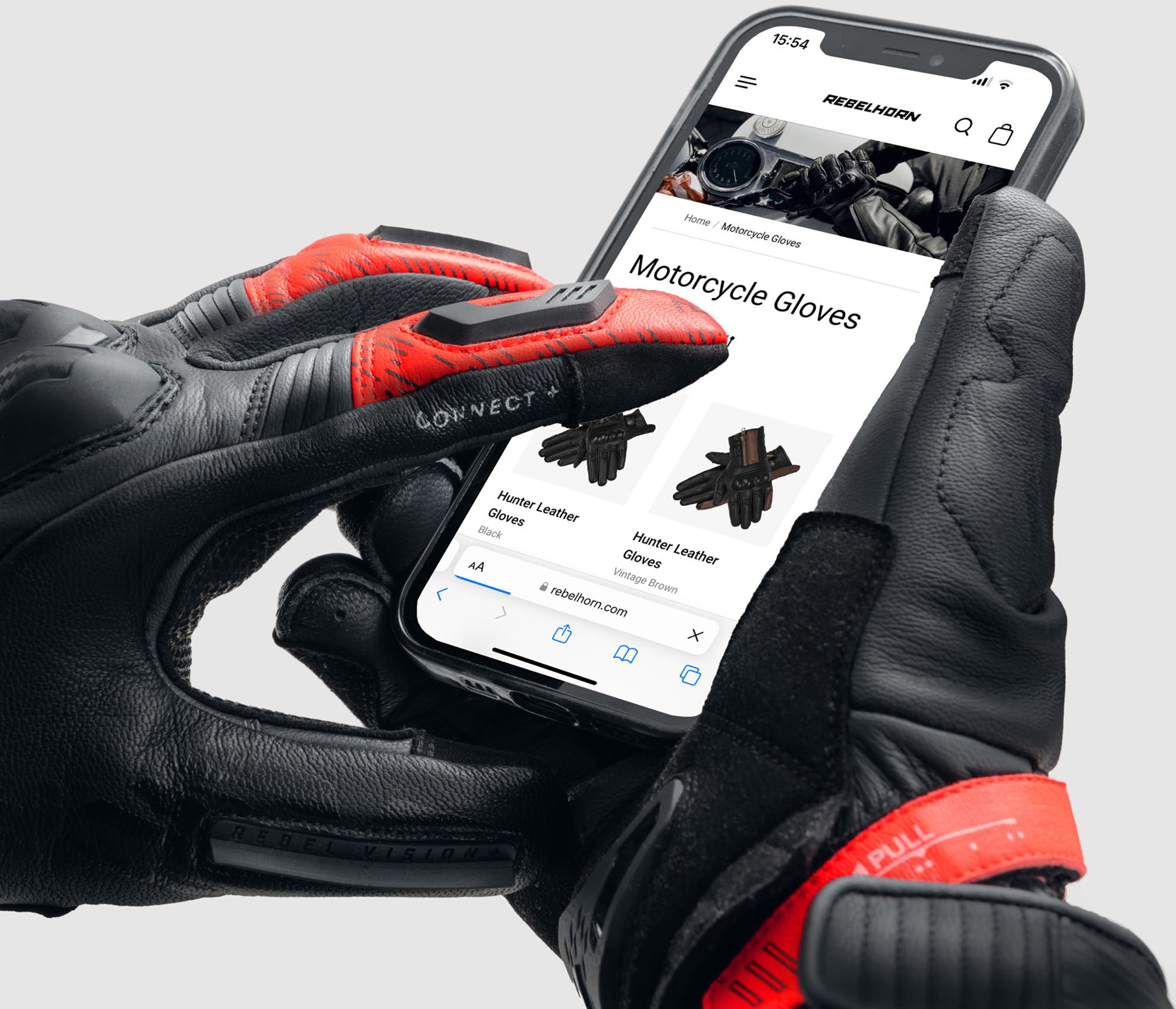 Rebelhorn Viper Motorcycle Gloves black/grey/red 3XL Figure 7
