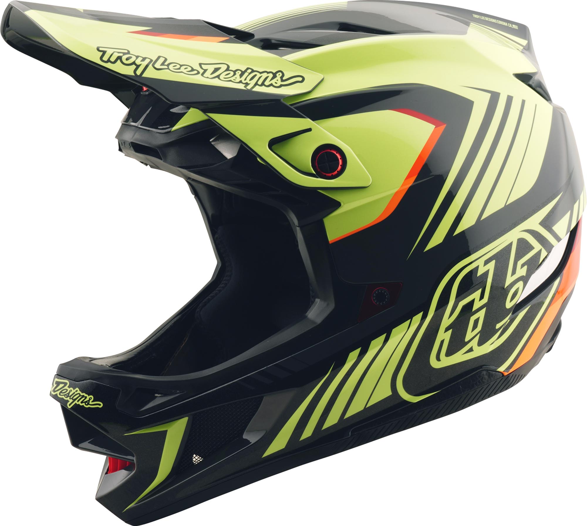 Troy Lee Designs D4 Qualifer Polyacrylite MIPS Downhill Helm schwarz/gelb S (55/56) Abbildung 1