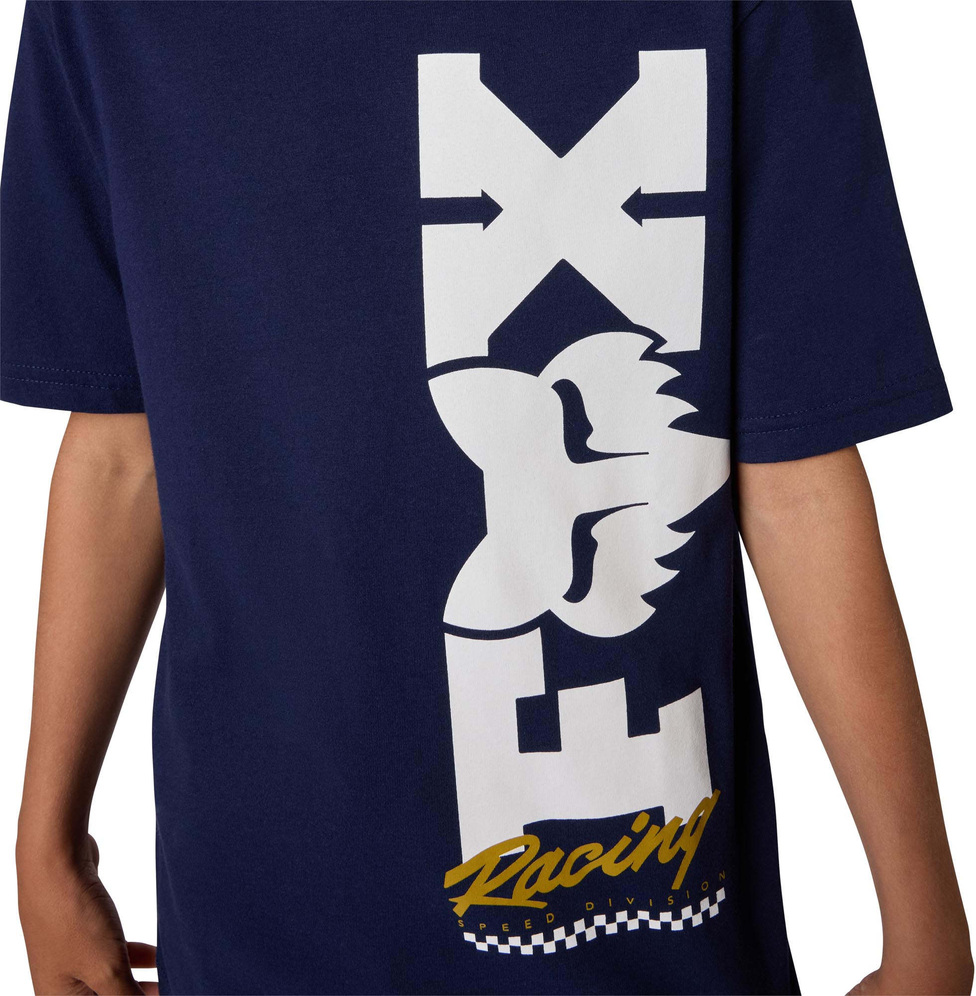 FOX Checker Tricou pentru tineret Albastru/Alb YM Figura 3