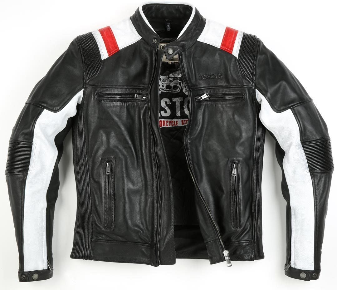Helstons Trust Motorcycle Leather Jacket black/white/red 3XL Figure 3