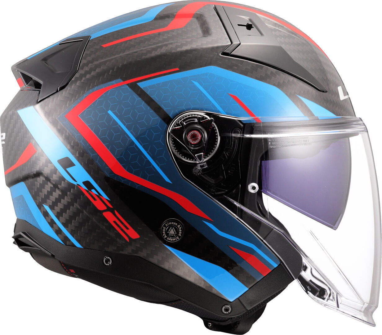 LS2 OF603 Infinity II Carbon Urus Casco Jet carbonio/blu/rosso M (57/58) Figura 6