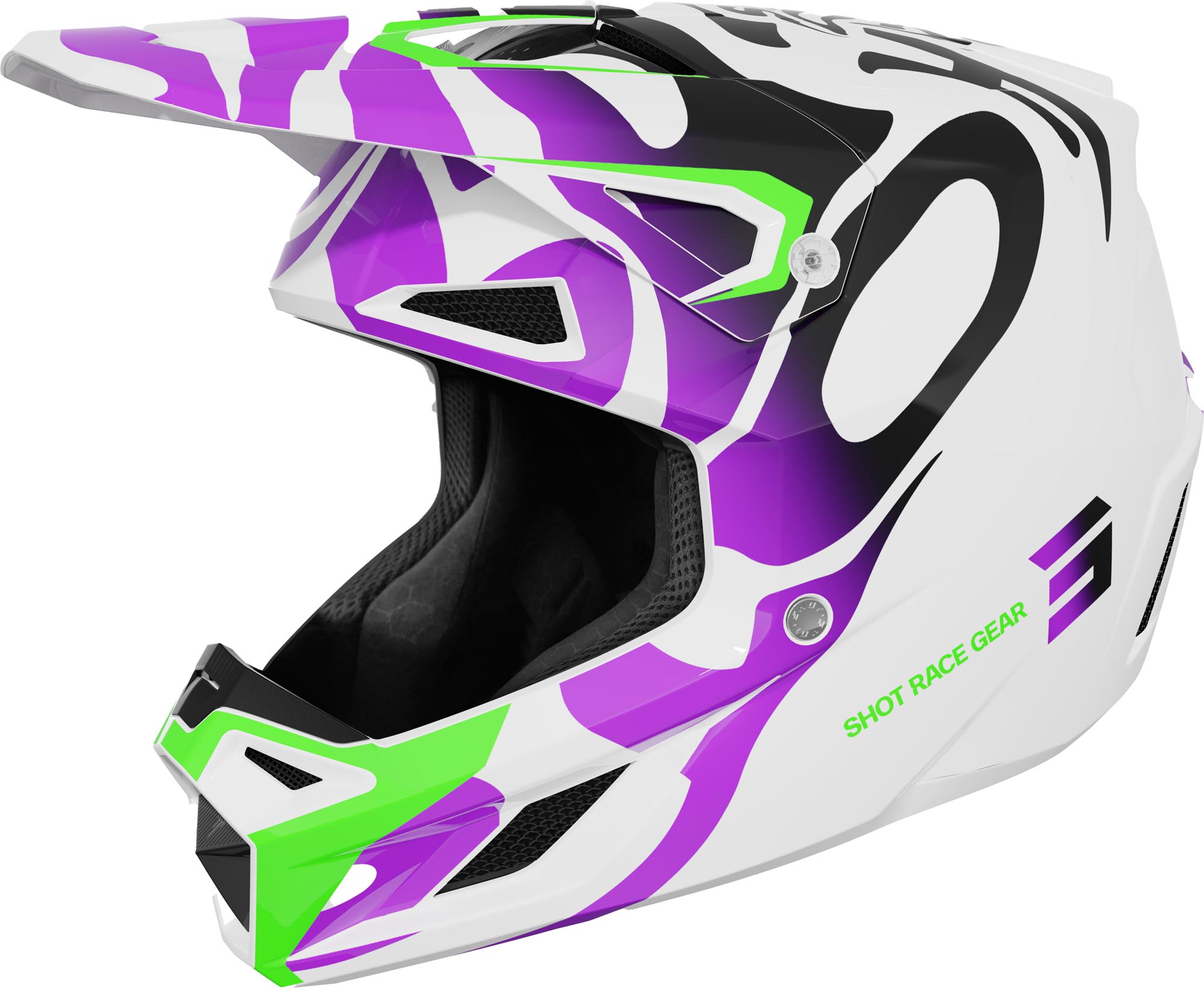 Shot Speed Ghost Cască de motocross pentru tineret mov Y/M (51/52) Figura 1