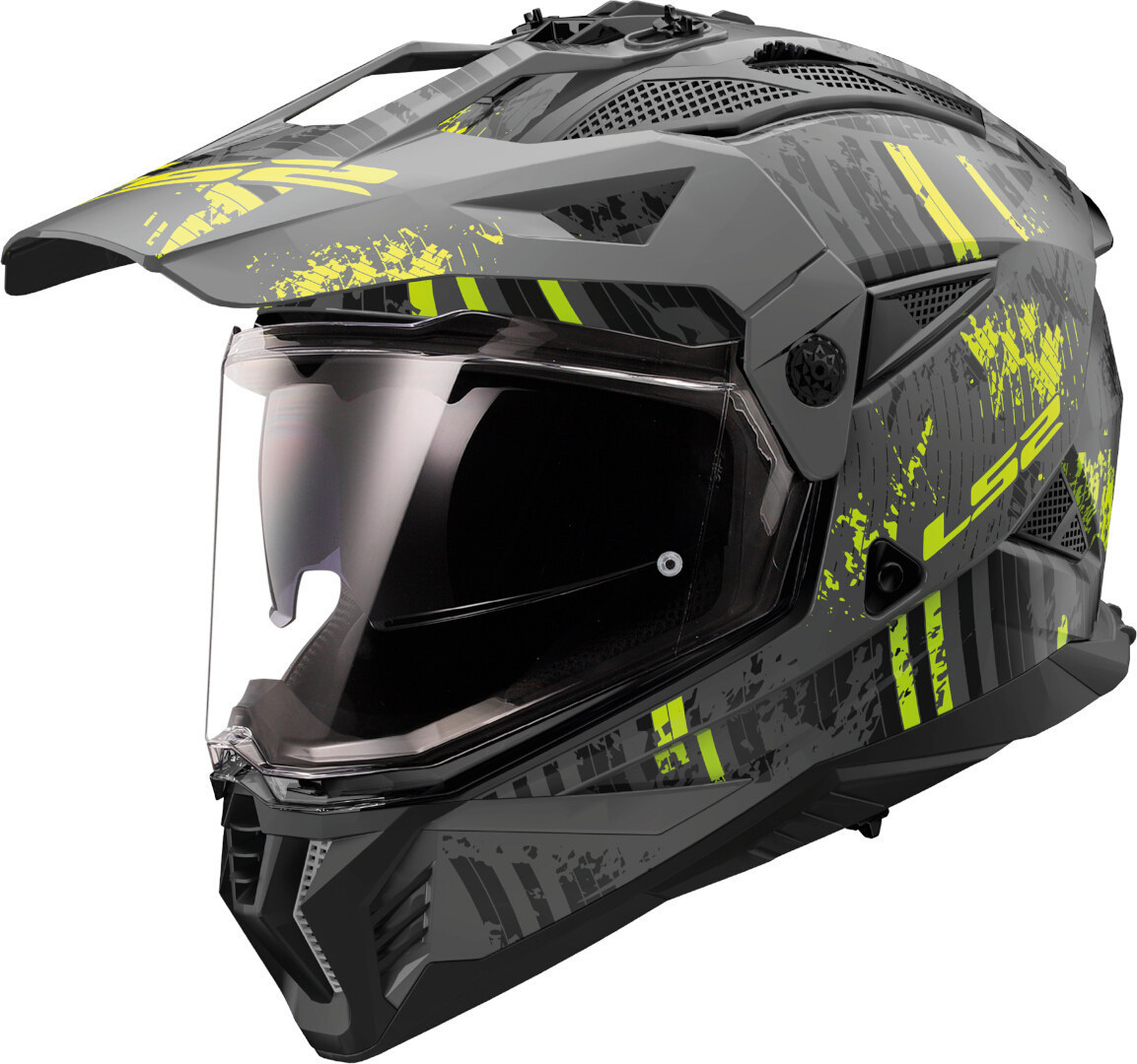LS2 MX702 Pioneer II Crazy Cască de motocross Gri mat/galben neon XS (53/54) Figura 1