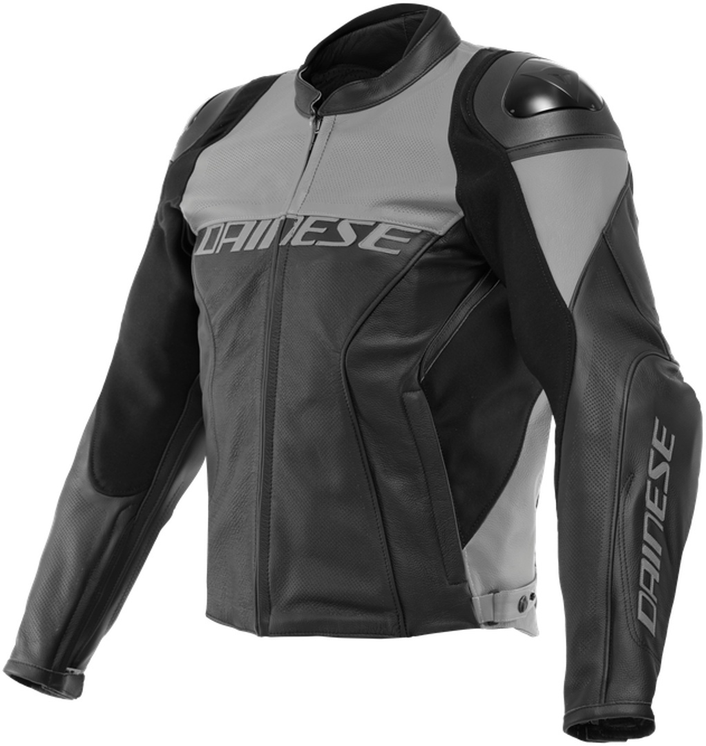 Dainese Racing 4 Perforierte Motorrad Lederjacke schwarz/grau 54 Abbildung 1