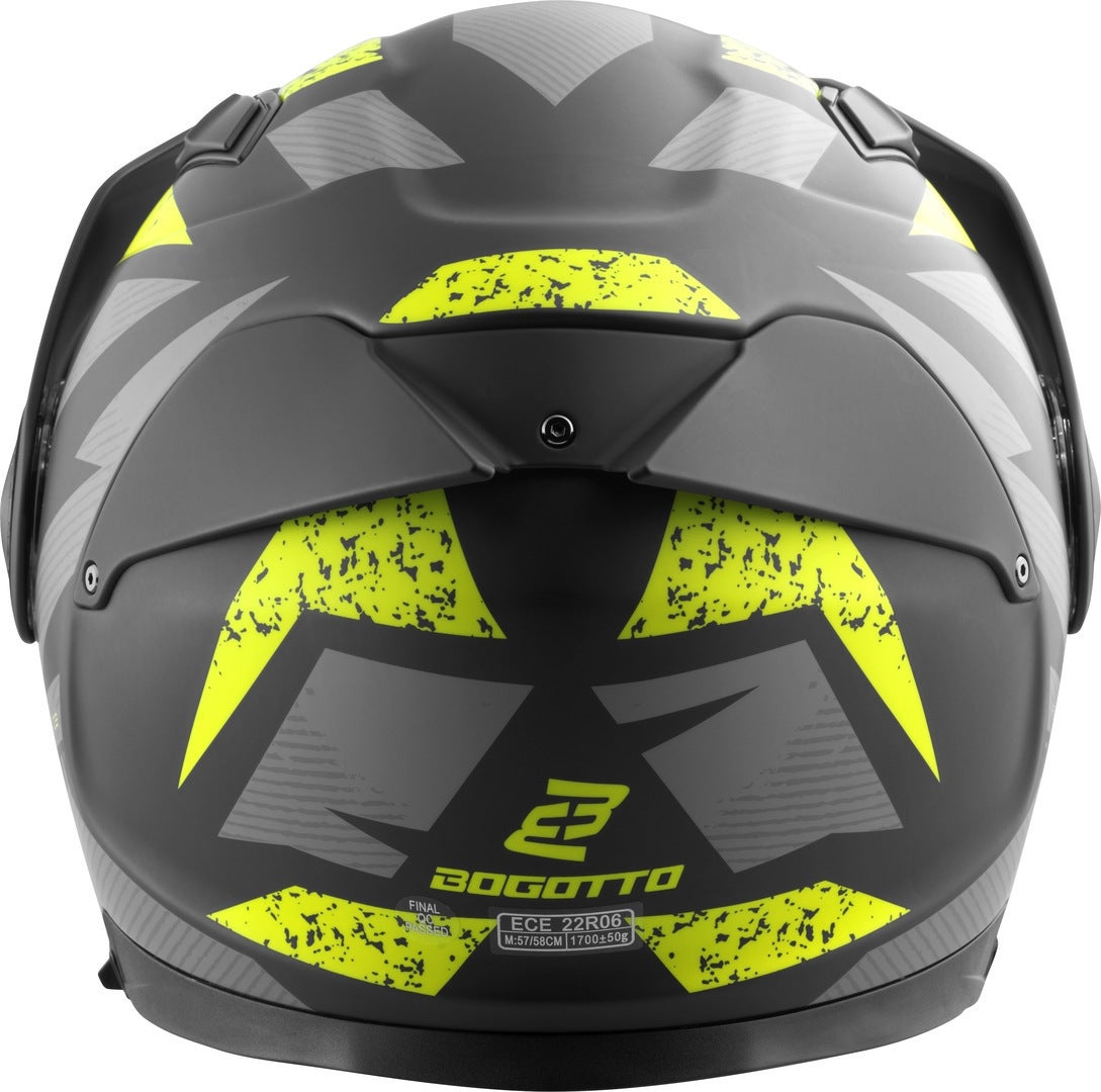 Bogotto FG-102 Safari Fiberglass Enduro Flip-Up Helmet black matt/grey/yellow XS Figure 7