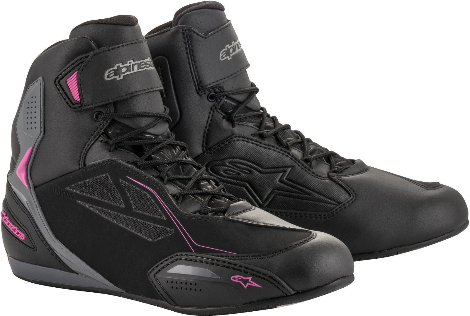 Alpinestars Stella Faster-3 Drystar Damer motorcykel sko sort/grå/pink 7 (38,5) Figur 1