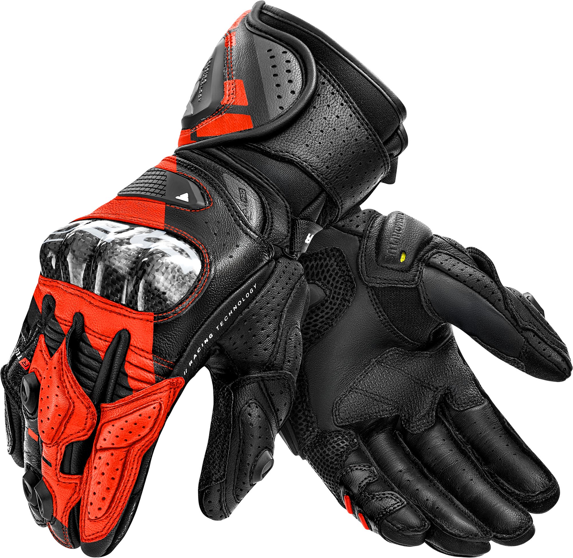 SHIMA RS-3 Motorcykelhandsker sort/rød/fluo-mørkerød M Figur 1