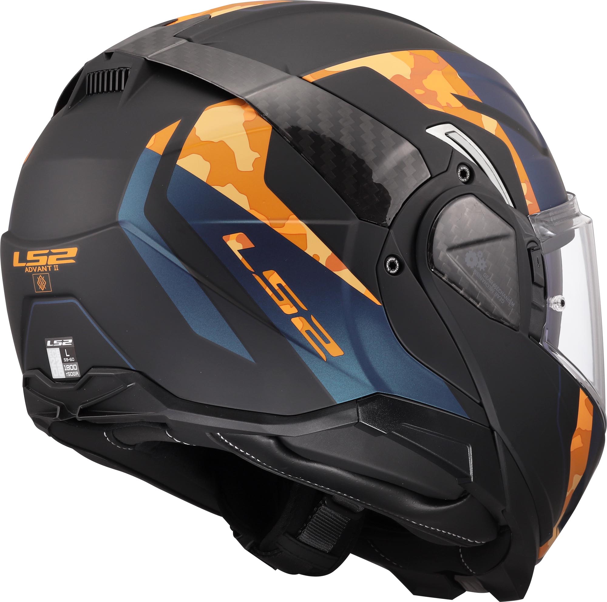 LS2 FF910 Advant II Glide Klapphelm schwarz/orange M (57/58) Abbildung 7