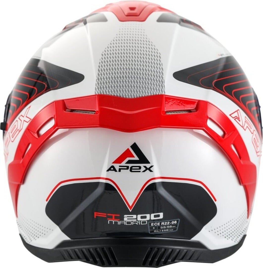 APEX FI200 Madrid Casque Blanc/Noir/Rouge XL (61/62) Figure 2