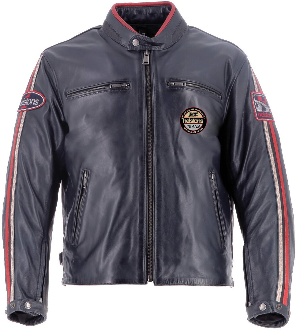 Helstons Ace 10Ans Motorcycle Leather Jacket dark blue 3XL Figure 1
