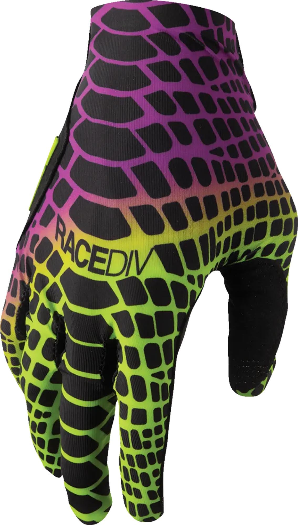 Thor Sportmode Cobra Motokrosa cimdi melns/violets/neona dzeltens XS 1. attēls