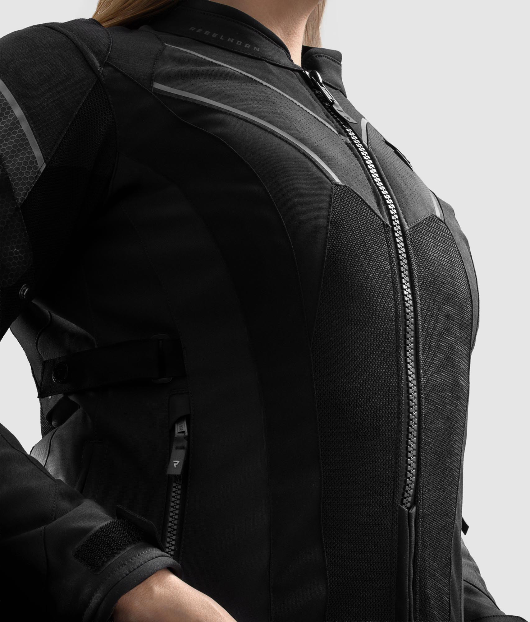 Rebelhorn Hiflow 5 waterproof Ladies Motorcycle Textile Jacket black S Figure 3