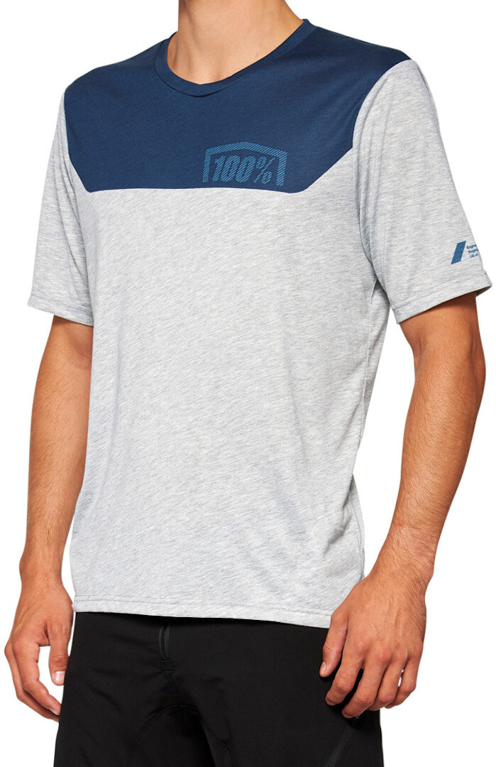 100% Airmatic Tricou de bicicletă cu mânecă scurtă Gri/Albastru S Figura 1