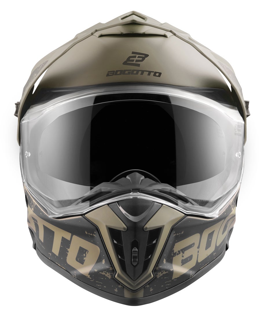 Bogotto FG-601 Duo Enduro hjelm i glasfiber Brun Matt XL Figur 7