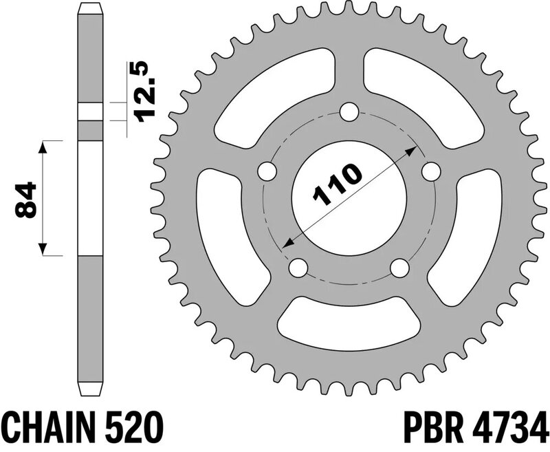 PBR Bakdrev stål standard - 520 Figur 2
