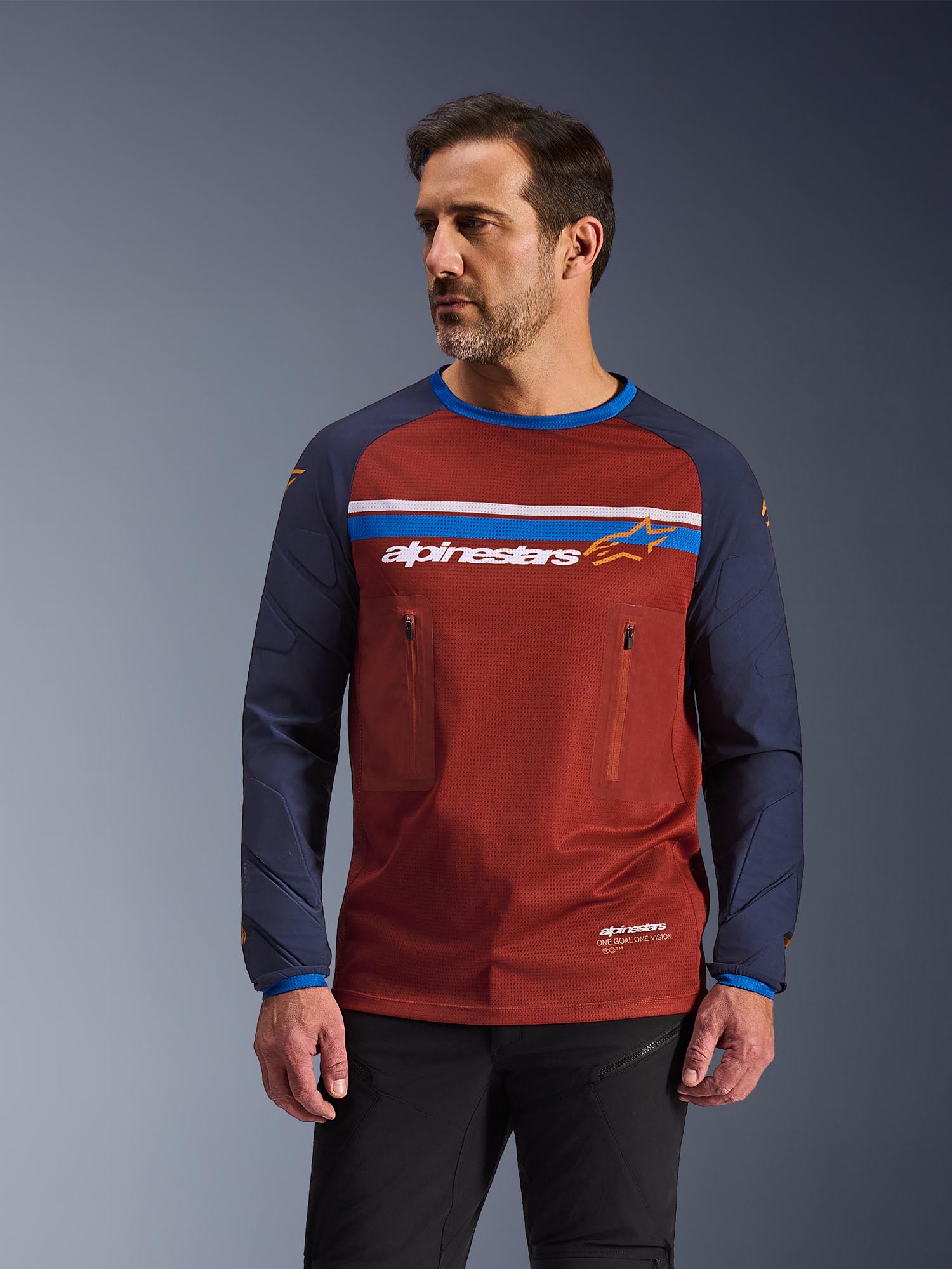 Alpinestars Maxdura Dual Motocrosstrøje rød/blå L Figur 3