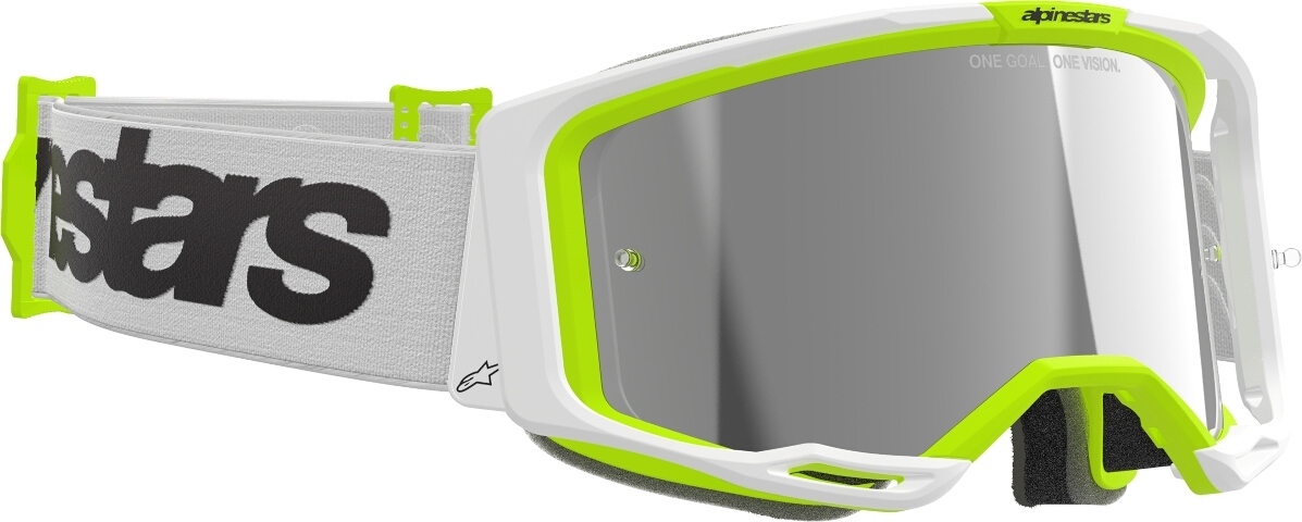 Alpinestars Vision 8 Wordmark Mirror Motocross Glasögon vit/gul Figur 2