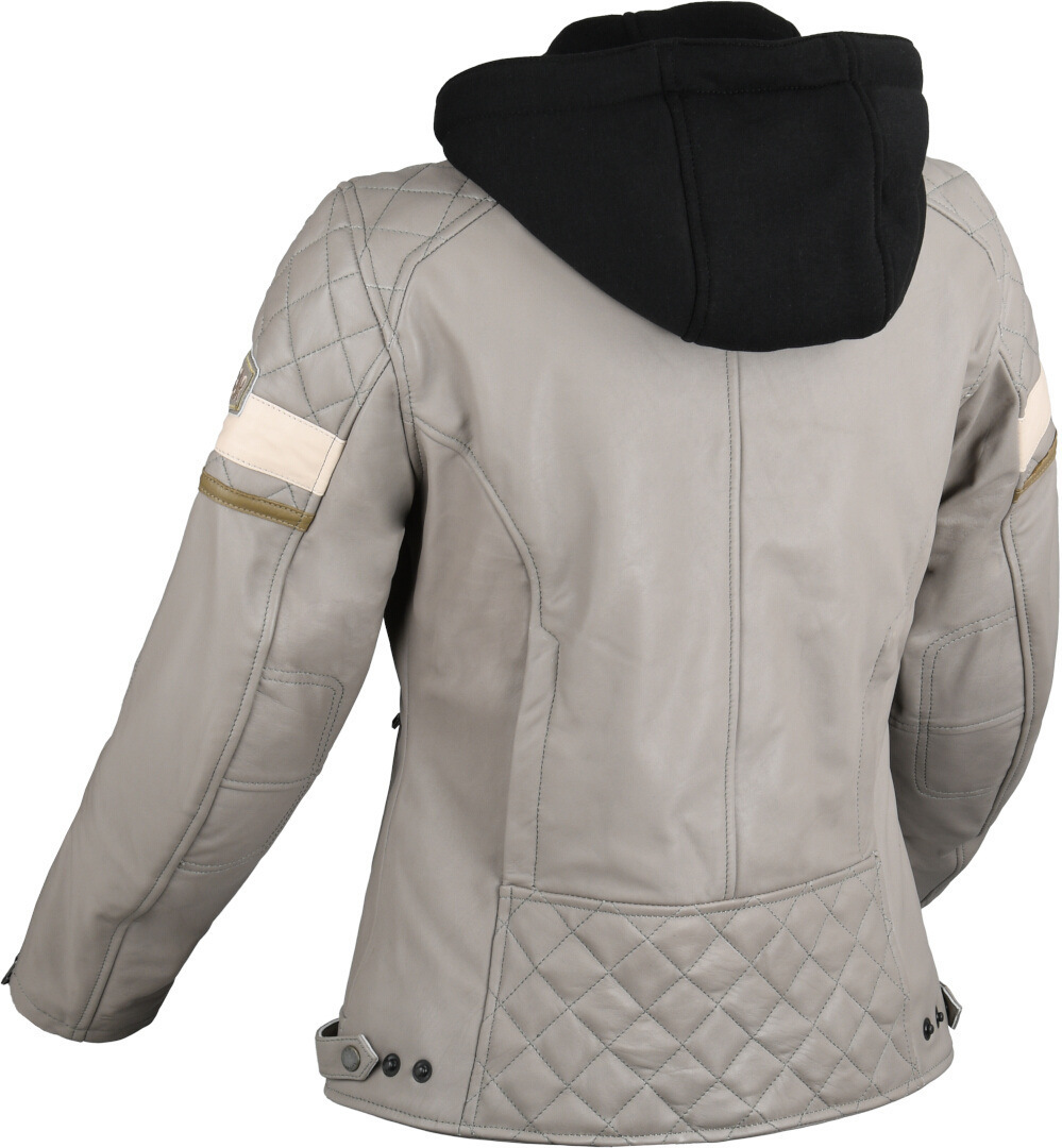DIFI Jolene 2 Damen Motorrad Lederjacke hellgrau/schwarz M Abbildung 2