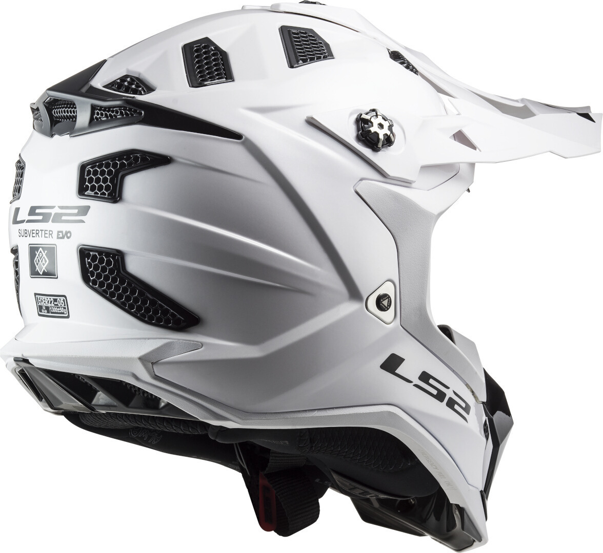 LS2 MX700 Subverter Evo II Solid Motocross Helm weiß L (59/60) Abbildung 5