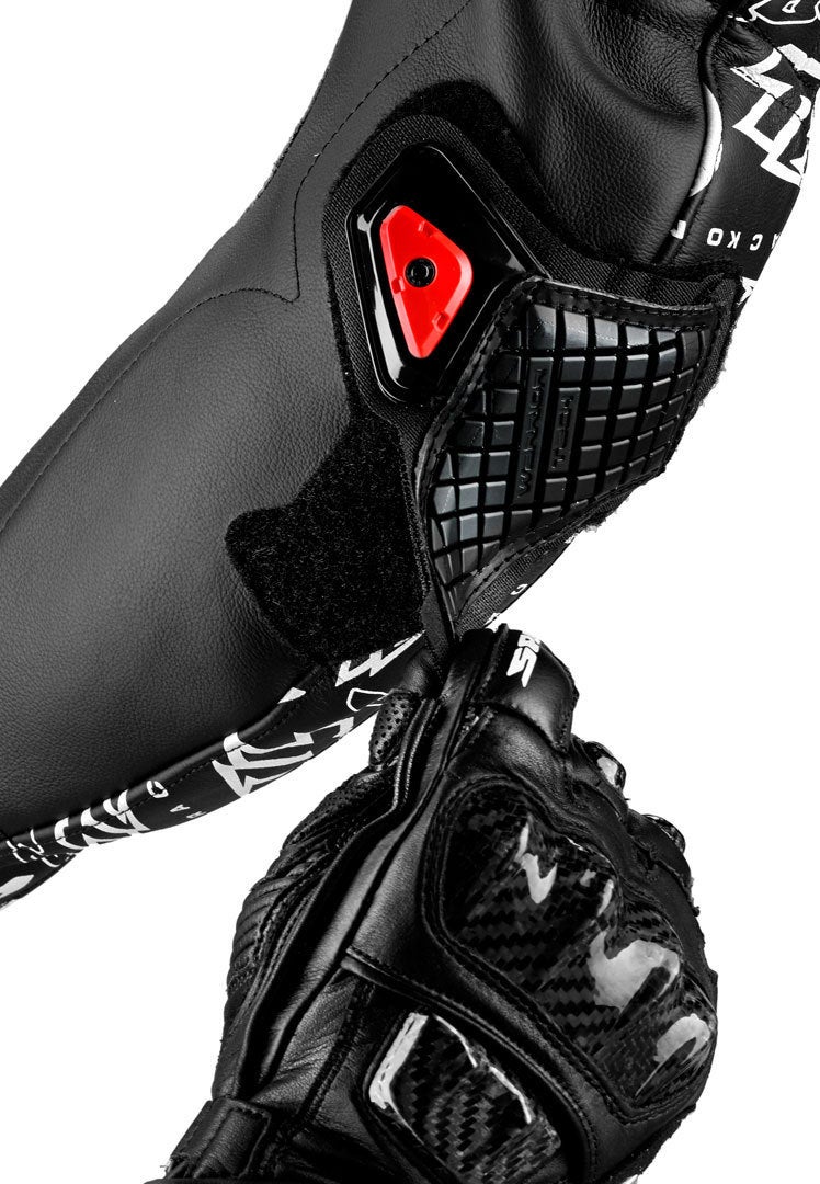 Spidi Track Wind Replica Evo Één stuk motorfiets leder pak zwart/wit 54 Figuur 13
