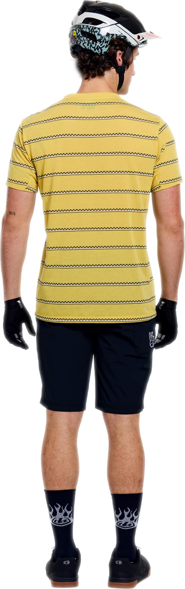 Side view of Troy Lee Designs Skyline Ride Checked Out Short Sleeve Bicycle Jersey