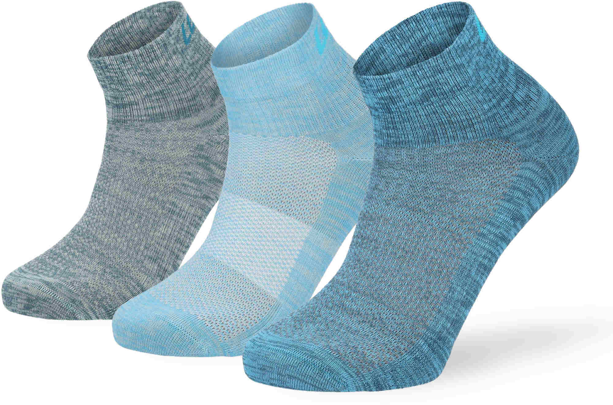 Lenz Performance Quarter Tech Socken dunkelblau/hellblau/grün 35-38 Abbildung 1