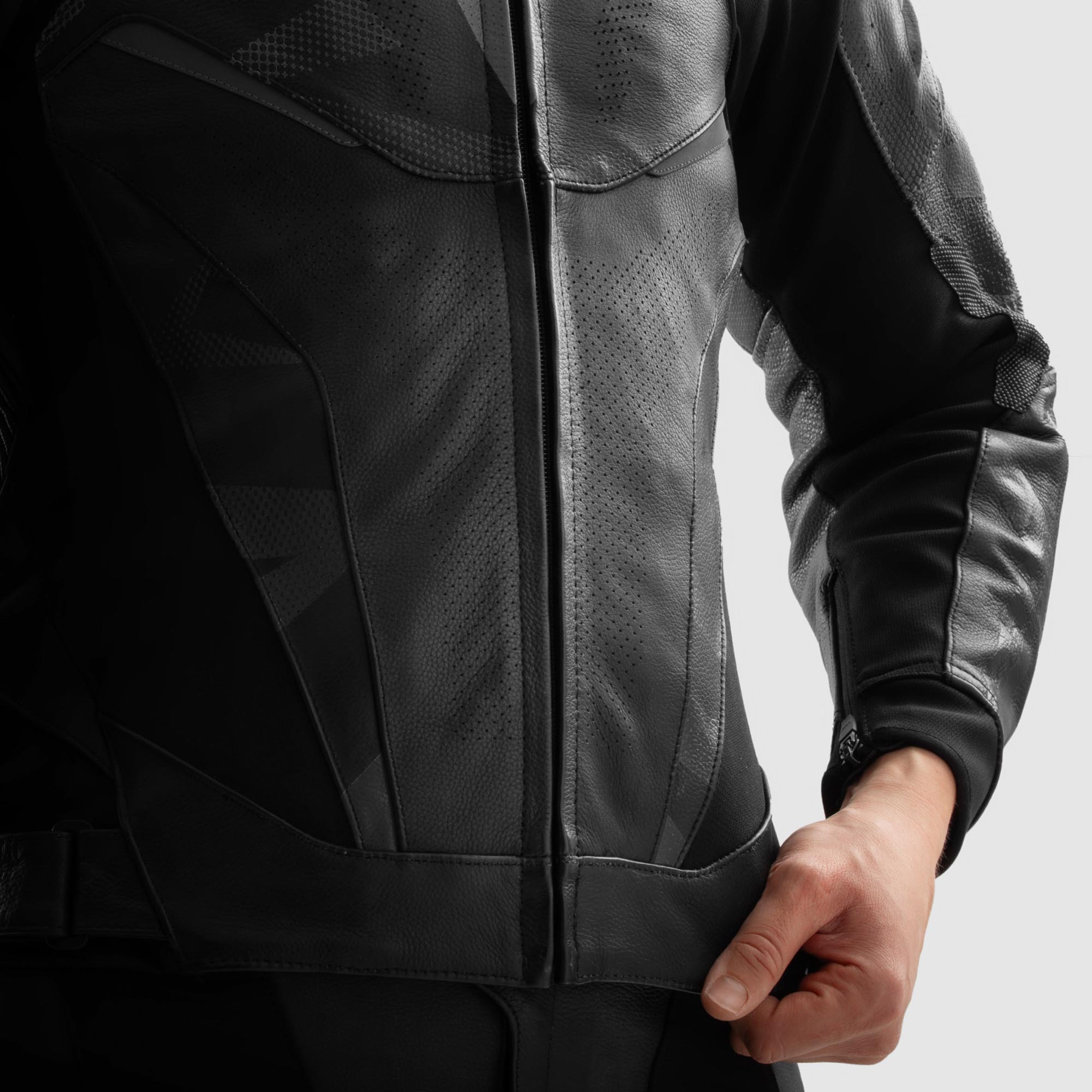 Side view of Rebelhorn Inferno Motorcycle Leather Jacket