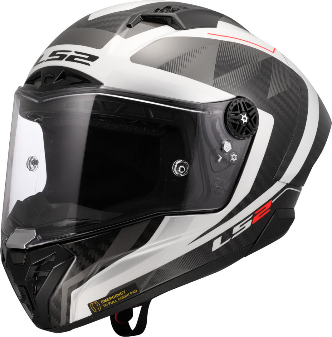LS2 FF805 Thunder GP Raute Carbon Helm wit/grijs XL (61/62) Figuur 1