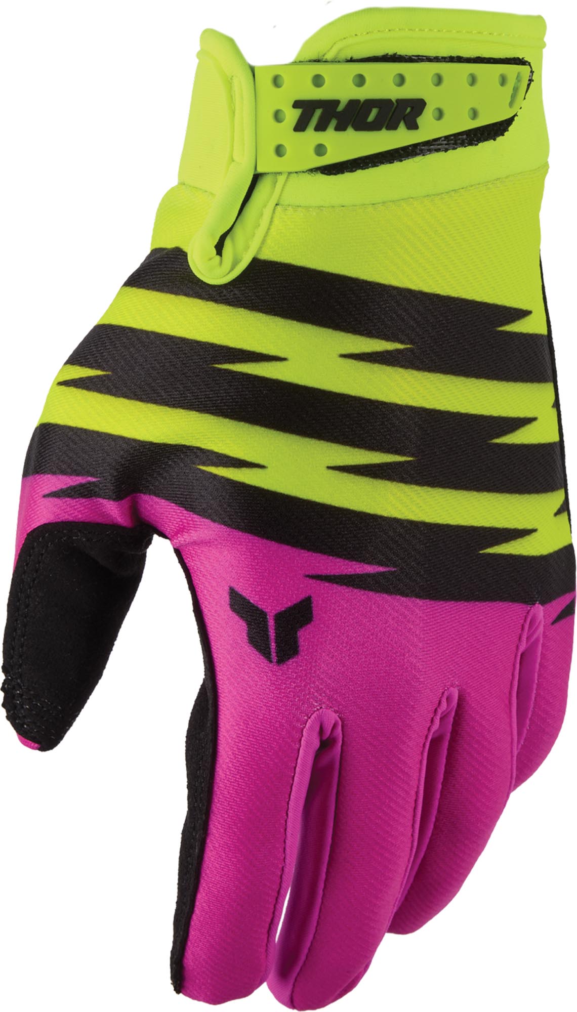 Thor Launchmode Shockie Jugend Motocross Handschuhe gelb/pink/schwarz S Abbildung 4