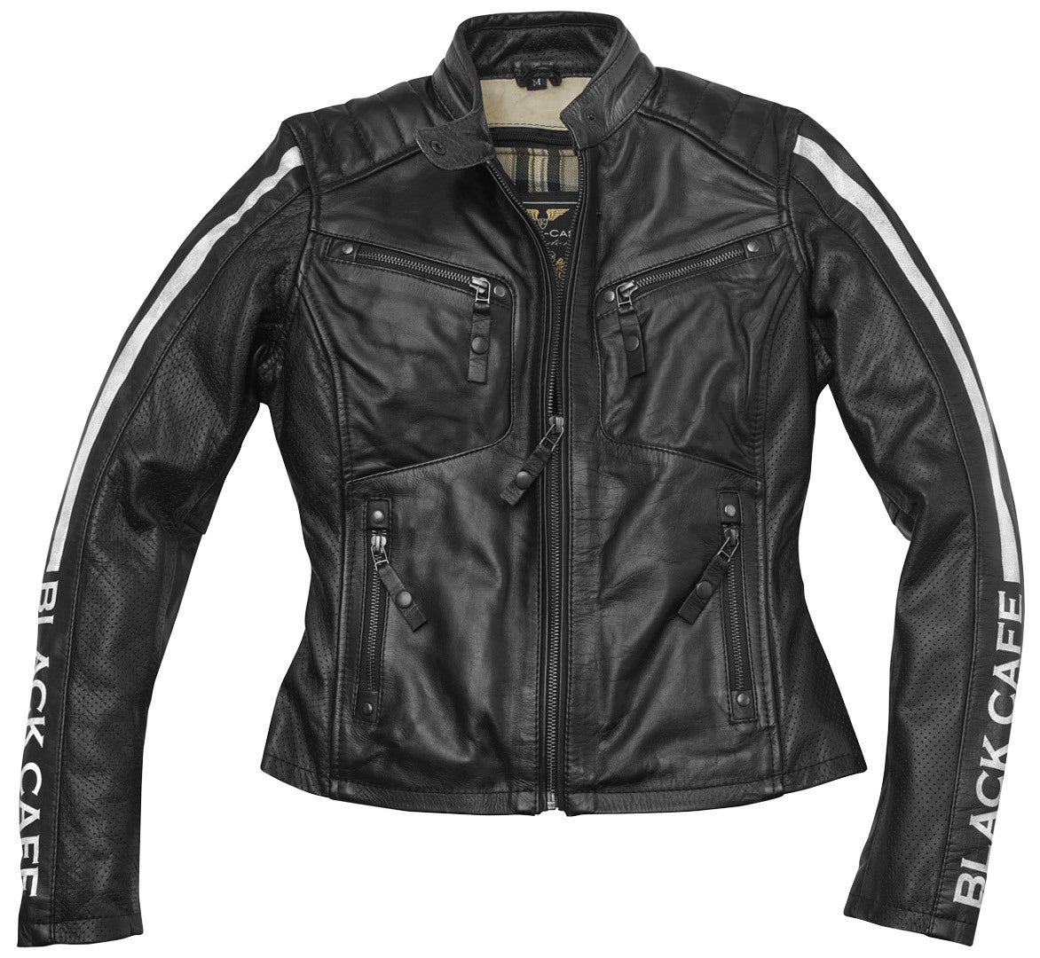 Black-Cafe London Toronto Women's Leather Motorcycle Jacket
