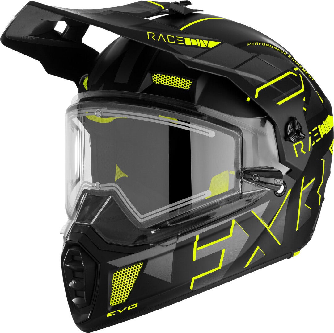 FXR Clutch X Evo Snescooter hjelm sort mat/gul M (57/58) Figur 1