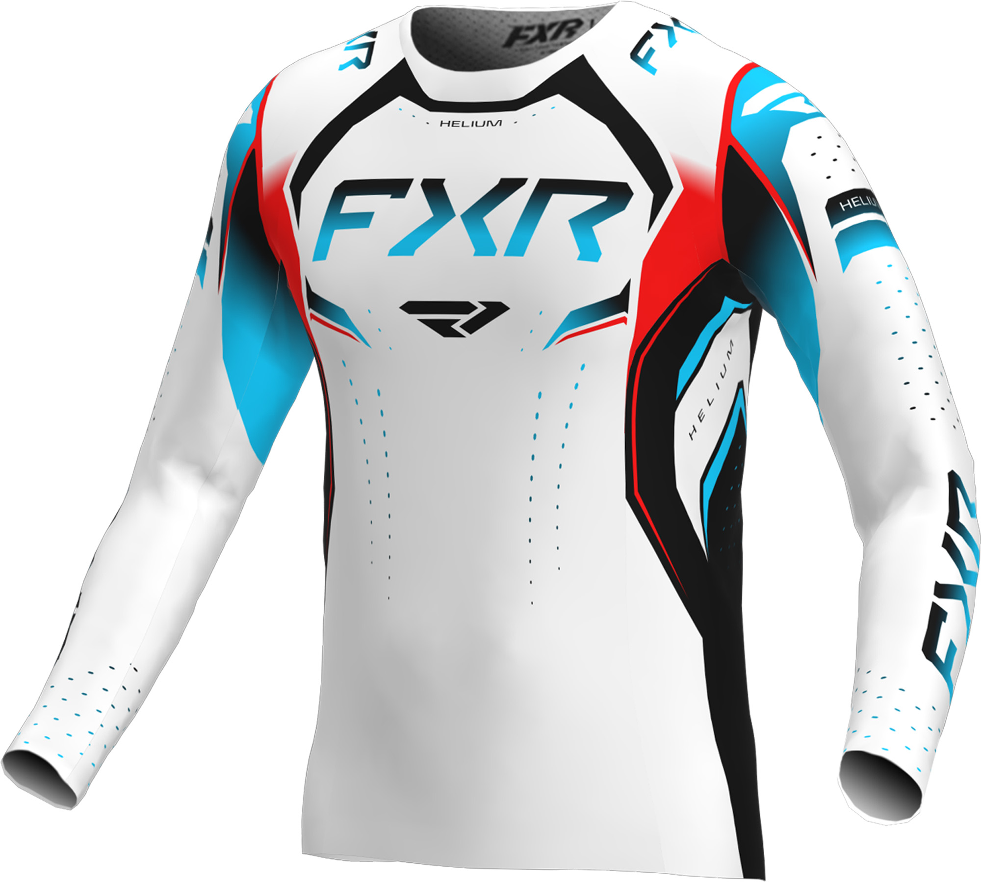 Fxr Men's Black/White/Blue/Red Helium Edge Motocross Jersey