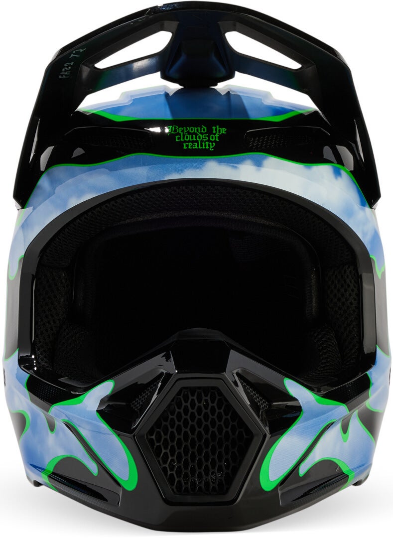 FOX V1 Atlas MIPS Jeugd Motorcross helm zwart/groen/blauw J/M (51/52) Figuur 8
