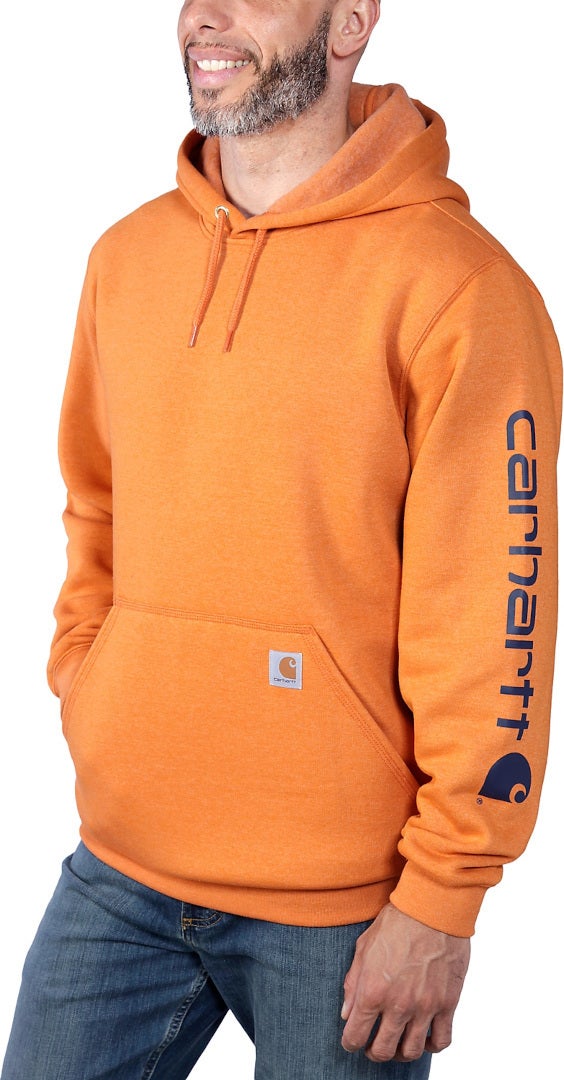 Carhartt Midweight Sleeve Logo Hættetrøje orange/sort S Figur 4