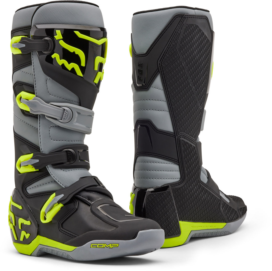 FOX Comp Bottes de motocross gris/jaune 12 Figure 1