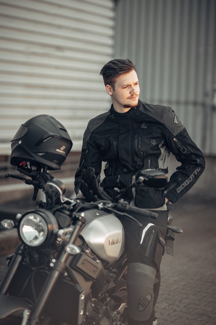 Bogotto Explorer-Z waterdichte motorfiets lederen- / textieljas zwart/groen 3XL Figuur 3