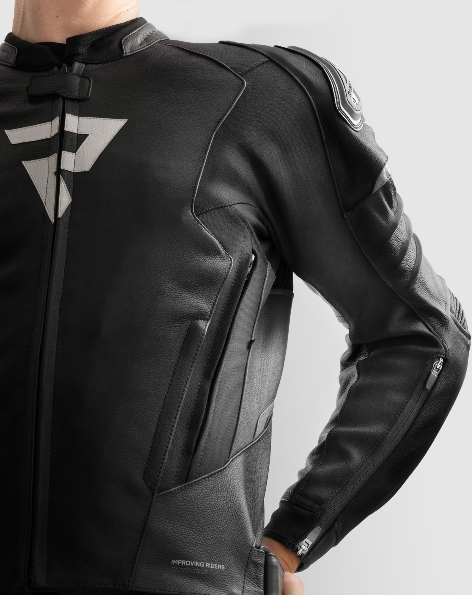 Side view of Rebelhorn Veloce Motorcycle Leather Jacket