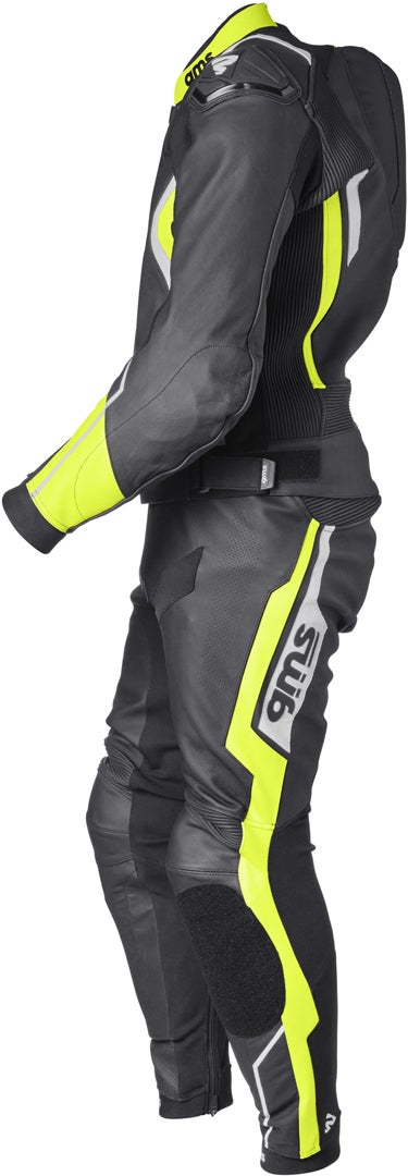 GMS GR-1 Two Piece Motorcycle Leather Suit black/yellow/white 58 Figure 2