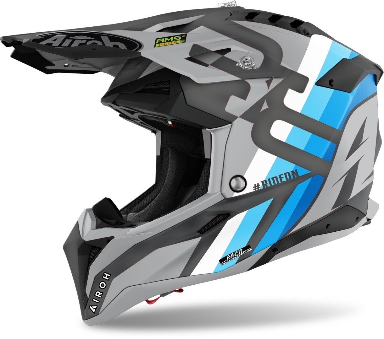 Airoh Aviator 3 Rainbow Carbon Motorcross helm Anthracite Matt M (57/58) Figuur 1