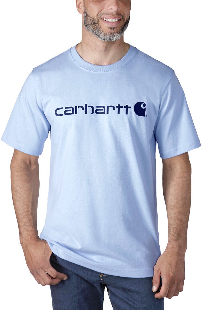 Carhartt EMEA Core Logo Workwear Short Sleeve Triko světle modrá/tmavě modrá S Obrázek 2