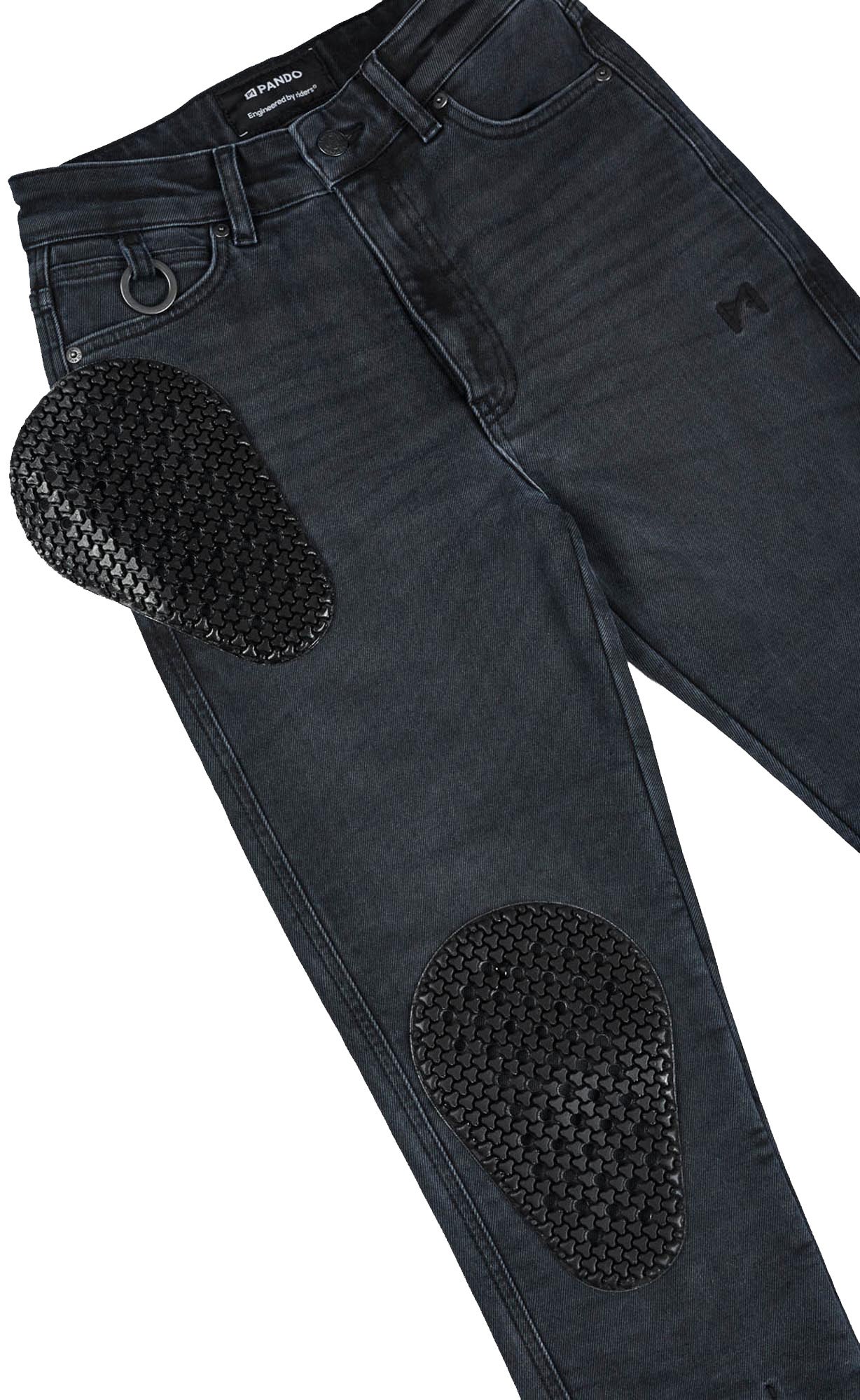 Pando Moto Kaya Slim Graphite Dames Motorjeans 32/32 Figuur 4