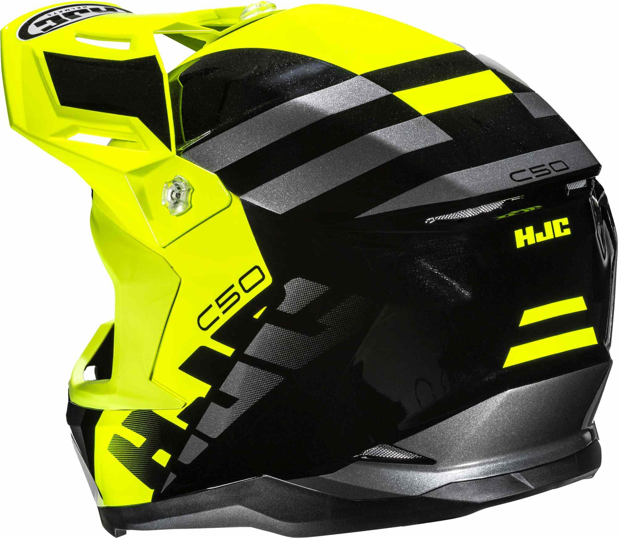 HJC C50 Mirage Casque de motocross noir/gris/jaune fluo XL (61/62) Figure 3