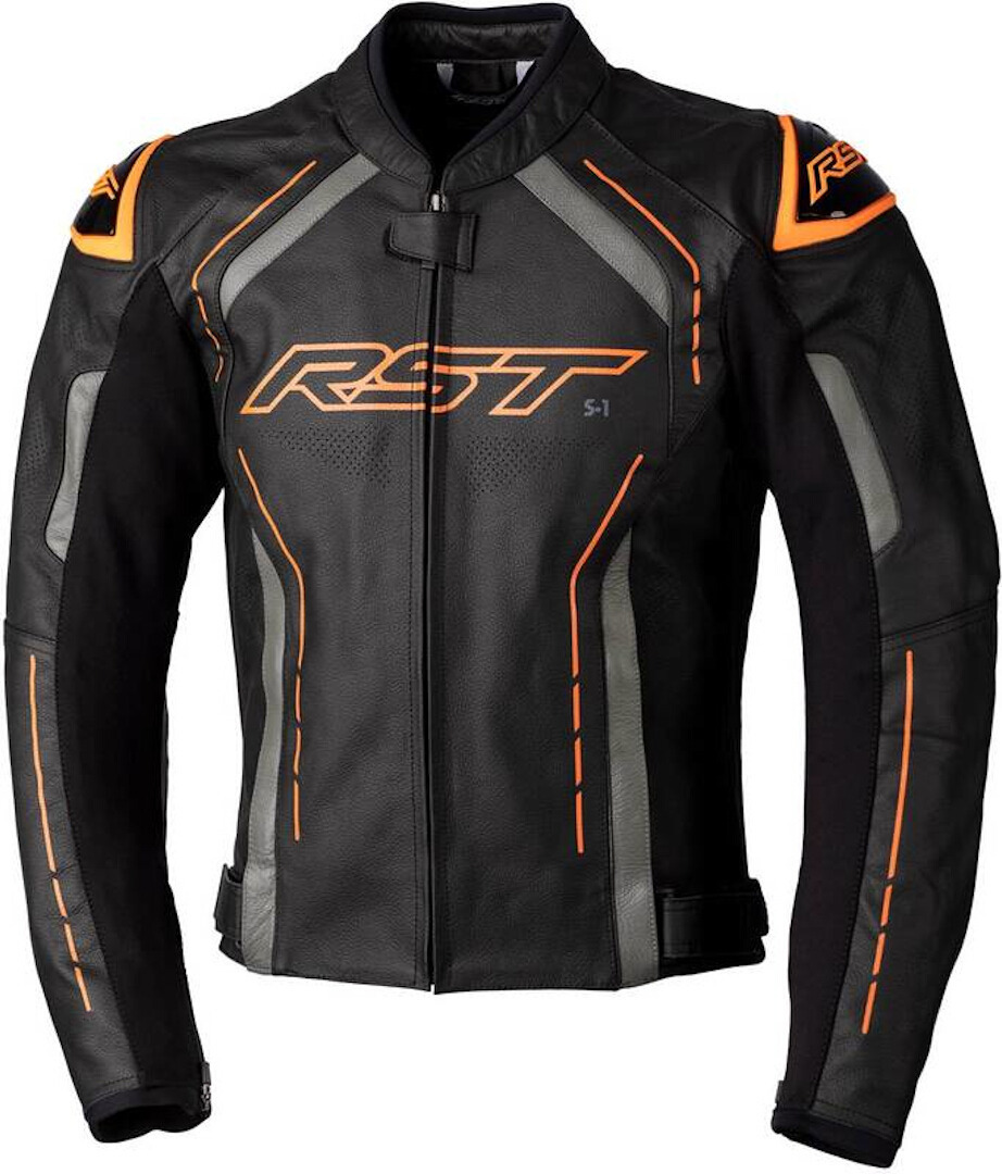 RST S1 Motocyklová kožená bunda Černá/oranžová 42 Obrázek 1