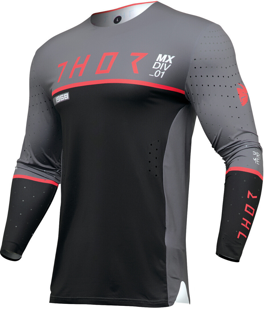 Thor Prime Ace Motocross trøje grå/sort/rød 3XL Figur 1
