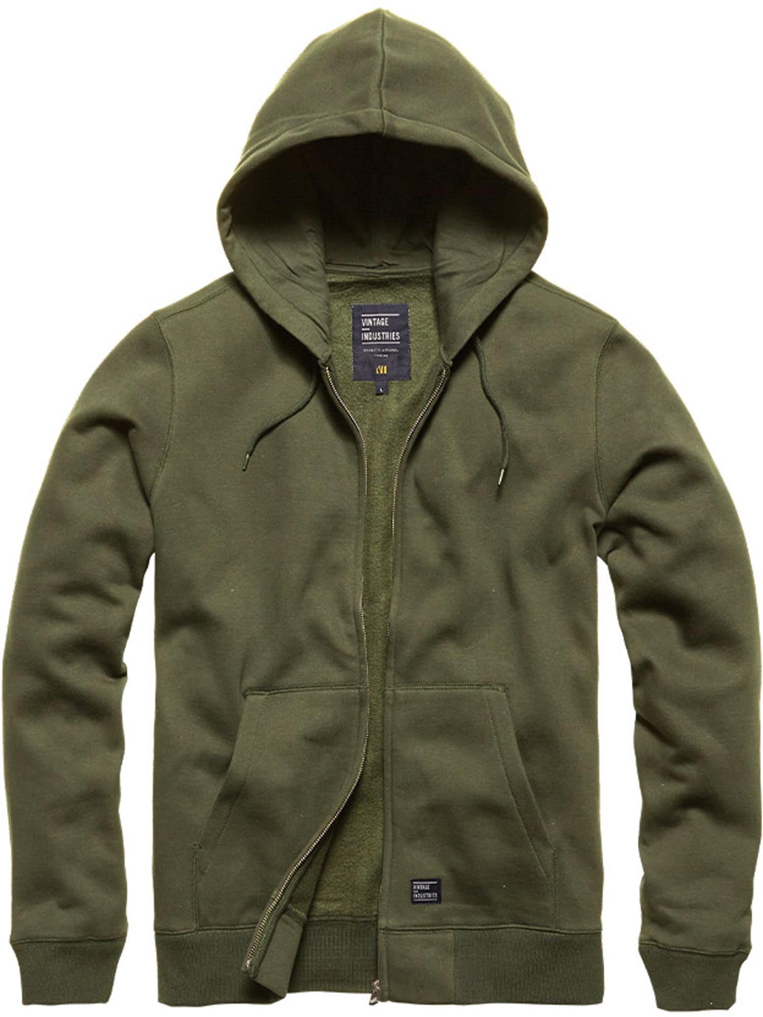 Vintage Industries Redstone Sweat à capuche zippé olive M Figure 1