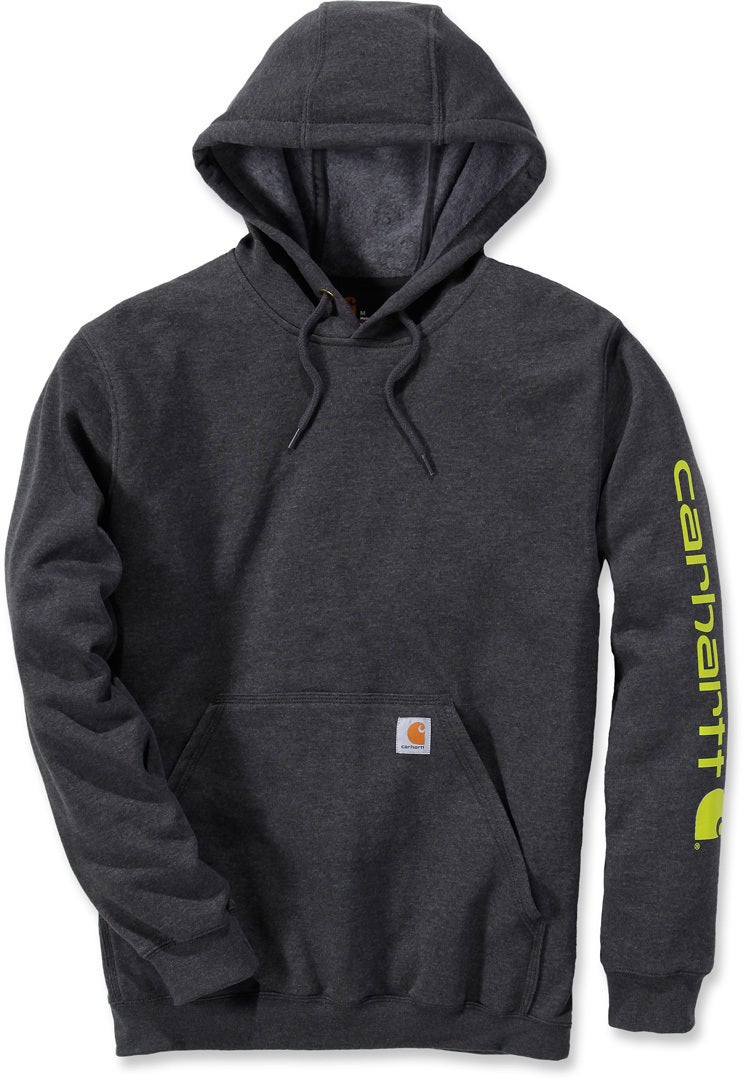 Carhartt Midweight Sleeve Logo Hættetrøje mørkegrå S Figur 1