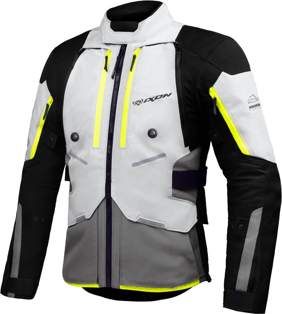 Ixon Vidar Motorcycle Textile Jacket black/grey/yellow XL Figure 1