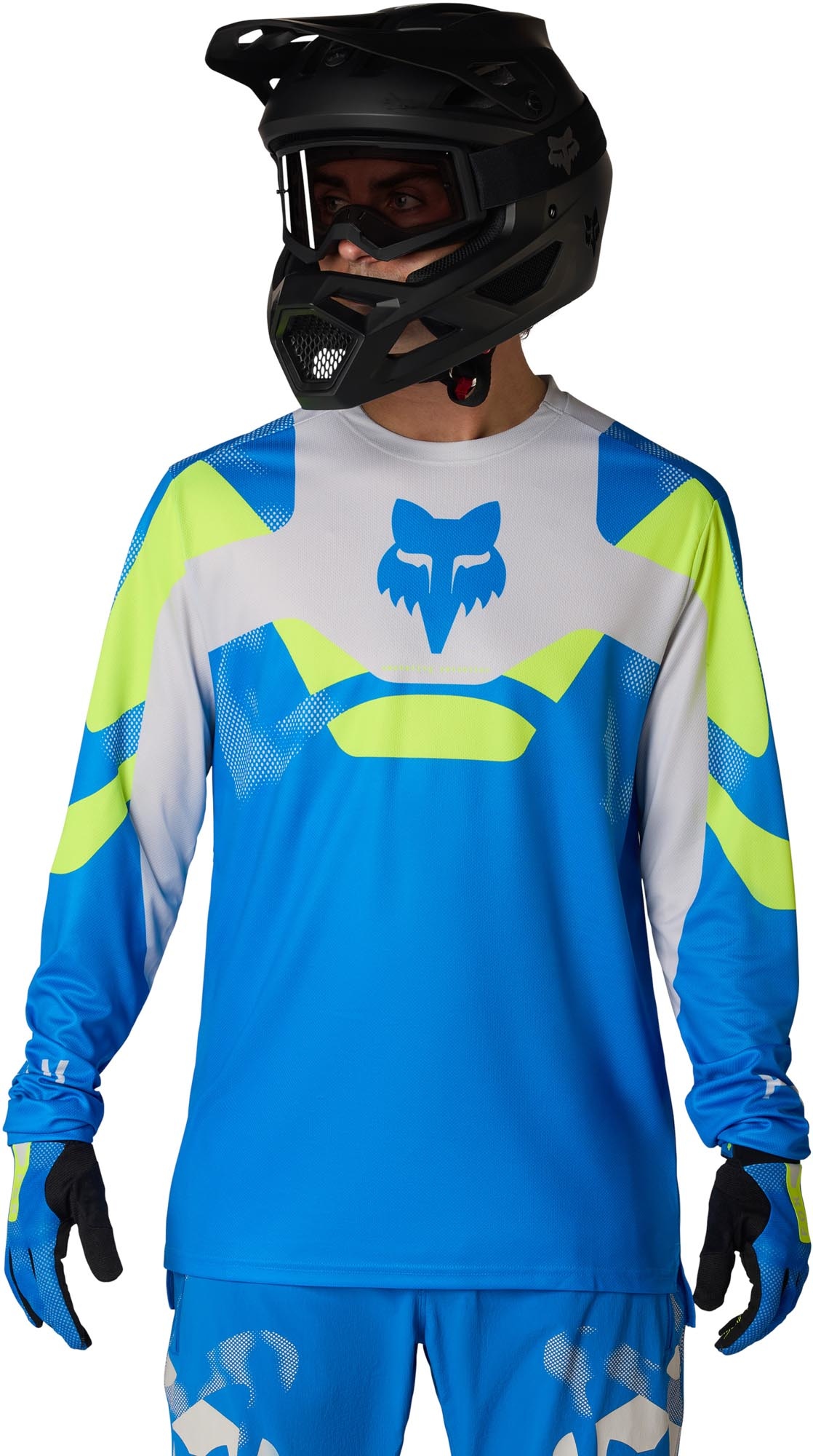 FOX Ranger LS Tactile Bicycle Jersey blue/yellow S Figure 3