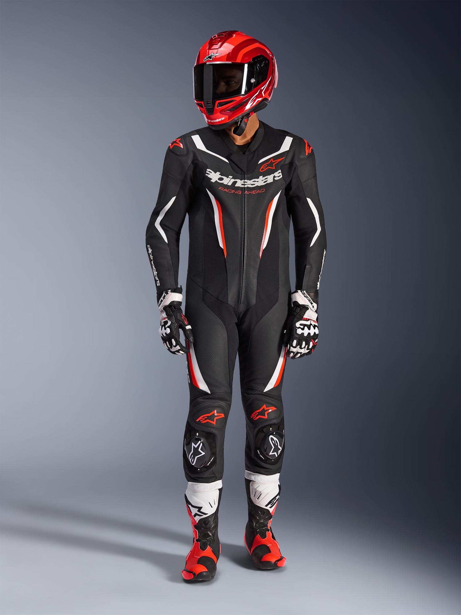 Alpinestars GP Force V2 1-Piece Motorcycle Leather Suit black/white/red 50 Figure 10